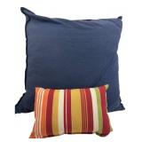 Solid Blue & Striped Decorative Throw Pillows