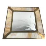 Crowning Touch Etched Floral Glass Mirror 9x9"