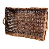 Large Wicker Tray Basket with Rope Handles