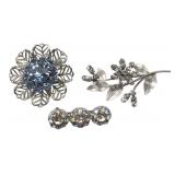 Krementz and Assorted Rhinestone Brooch Lot