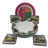 Mixed Kitchenware Lot Plates Coasters