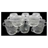 Set of 12 Clear Pressed Glass Punch Cups