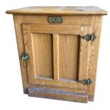 White Clad Simmons Hardware Oak Icebox End Table