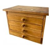 4-Drawer Wooden Tabletop Storage Chest
