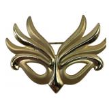 A.J.C. Gold-Tone Masquerade Mask Brooch