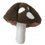 Plush Brown Mushroom Decorative Pillow 12"