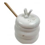 Nantucket Ceramic Beehive Honey Pot & Dipper