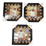 Set of Three Decorative Chef Wall Art Pieces