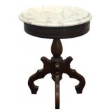 Victorian Style Marble Top Pedestal Table