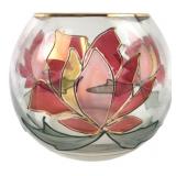 Crystal Clear Romania Painted Floral Bowl 4x3
