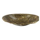 Decorative Gold & Silver Tone Art Glass Bowl