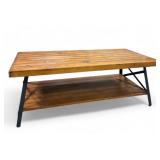Rustic Industrial Wood & Metal Coffee Table