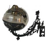 Vtg Victorian Style Cast Iron Wall Oil Lamp