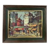Framed Parisian Street Scene Print