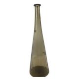 Tall Smoke Glass Conical Vase, 19" H