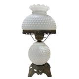 Hobnail Milk Glass Parlor Lamp 20" H