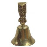Vintage Brass Owl Figural Hand Bell