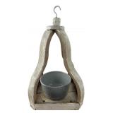 Farmhouse Hanging Lantern with 6" Gray Pot, 17"