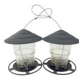 Pair of Collapsible Plastic Bird Feeders