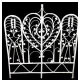 White Wicker Heart Motif Headboard 48x39