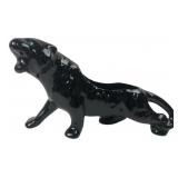 Black Ceramic Panther Planter 11x7