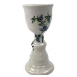 Hand-Painted Ceramic Egg Cup, 6.2" H