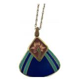 Laurel Burch Enamel Pendant, Sterling Silver Chain