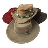 4 BC Hats Australian Steer Hide Leather Hats