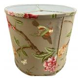 Botanical Bird Print Fabric Lampshade 11.5"H