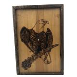 Bald Eagle Pyrography Wood Plaque