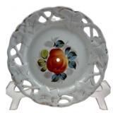 Hand-Painted Reticulated Porcelain Plate