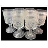 Set of Six Pressed Glass Goblets, 5.25" H