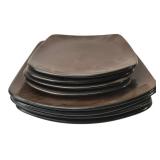 Hearthstone Stoneware Square Plates, Set of Eight
