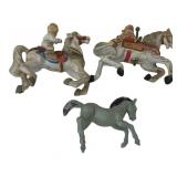 Porcelain Carousel Horses & Toy Horse Lot