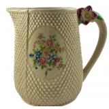 Japanese Export Floral Quilted Pitcher