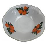 Ceramic Hexagonal Bowl with Orange Fruit Pattern
