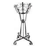 Wrought Iron Scrollwork Plant Stand 22H