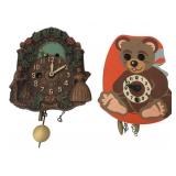 Keebler Clock Co. and West German Bear Wall Clocks