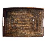 Woven Rattan Rectangular Serving Tray