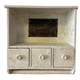 Farmhouse Distressed White 3-Drawer Wall Shelf