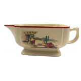 Homer Laughlin Southwestern Gravy Boat, 7.5" L