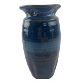 C K Jordan Studio Pottery Blue Glazed Vase