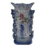 Ceramic Iridescent Floral Vase, 8" H
