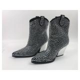Azalea Wang Actionlite Rhinestone Ankle Boots Sz 8