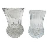 Pair of Small Clear Glass Vases