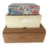Mixed Lot of Three Jewelry Keepsake Boxes