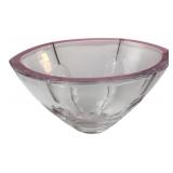 Lenox Glass Bowl with Pink Rim