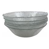 Set of 5 Clear Glass Leaf Pattern Bowls