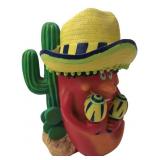 Painted Resin Chili Pepper Figurine 10.5" H