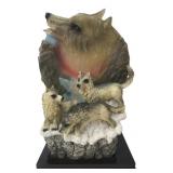 Decorative Wolf Pack Resin Figurine 13.5" H